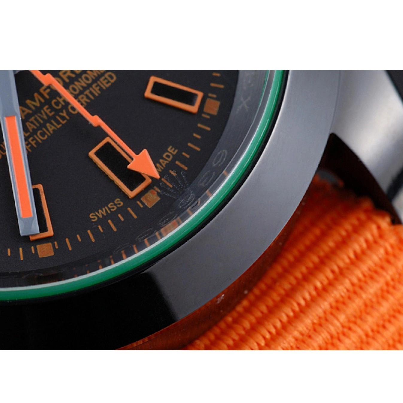 Rolex copies cheap 622003 Milgauss Rolex Strap Nylon Bamford Orange 0723